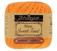 Scheepjes Maxi Sweet Treat 411 Sweet Orange Premium Wolle 25g für filigrane Spitzen Häkelideen zarte Dekoprojekte und feine Handarbeiten mit mySearose Label