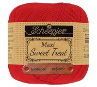 Scheepjes Maxi Sweet Treat 722 Red Premium Wolle 25g für filigrane Spitzen Häkelideen zarte Dekoprojekte und feine Handarbeiten mit mySearose Label