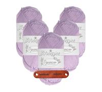 Scheepjes Organicon 205 Lavender Premium Wolle 5 x 50g vegan für empfindliche Haut und liebevolle Babyideen mit mySearose Label