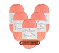 Scheepjes Organicon 209 Desert Bloom Premium Wolle 5 x 50g vegan für empfindliche Haut und liebevolle Babyideen mit mySearose Label