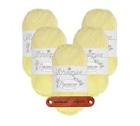 Scheepjes Organicon 210 Buttermilk Premium Wolle 5 x 50g vegan für empfindliche Haut und liebevolle Babyideen mit mySearose Label