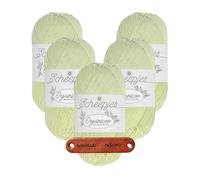 Scheepjes Organicon 212 Sweet Apple Premium Wolle 5 x 50g vegan für empfindliche Haut und liebevolle Babyideen mit mySearose Label