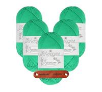 Scheepjes Organicon 231 Jade Premium Wolle 5 x 50g vegan für empfindliche Haut und liebevolle Babyideen mit mySearose Label