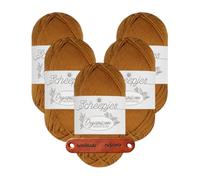 Scheepjes Organicon 236 Mellow Mustard Premium Wolle 5 x 50g vegan für empfindliche Haut und liebevolle Babyideen mit mySearose Label