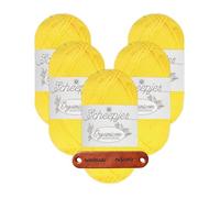 Scheepjes Organicon 239 Baby Chick Premium Wolle 5 x 50g vegan für empfindliche Haut und liebevolle Babyideen mit mySearose Label