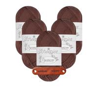Scheepjes Organicon 240 Hickory Premium Wolle 5 x 50g vegan für empfindliche Haut und liebevolle Babyideen mit mySearose Label