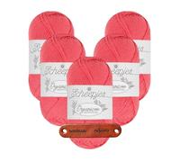 Scheepjes Organicon 245 Amaranth Premium Wolle 5 x 50g vegan für empfindliche Haut und liebevolle Babyideen mit mySearose Label