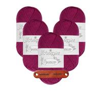 Scheepjes Organicon 246 Dahlia Premium Wolle 5 x 50g vegan für empfindliche Haut und liebevolle Babyideen mit mySearose Label