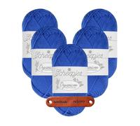 Scheepjes Organicon 252 Blue Orchid Premium Wolle 5 x 50g vegan für empfindliche Haut und liebevolle Babyideen mit mySearose Label