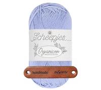 Scheepjes Organicon 255 Bluebell Premium Wolle 50g vegan für empfindliche Haut und liebevolle Babyideen mit mySearose Label