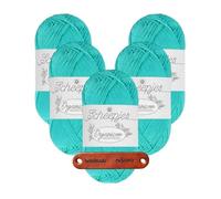 Scheepjes Organicon 264 Happy Thoughts Premium Wolle 5 x 50g vegan für empfindliche Haut und liebevolle Babyideen mit mySearose Label