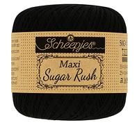 Scheepjes - Scheepjes 110 Schwarz Maxi Zucker Eilen Garn - 1x50g