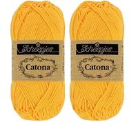 Scheepjes - Scheepjes 208 Gelb Gold Catona Garn - 1x50g (Packung mit 2)