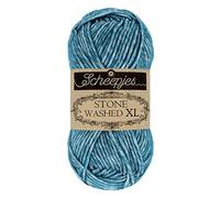 Scheepjes 1665-845 Stone Washed XL Baumwolle Garn, 845 Blue Apatite, 1x50g