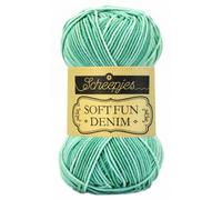 Scheepjes Softfun Denim 50g - 516 Grünes Baumwoll-Acryl-Garn zum Häkeln und Stricken