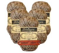 Scheepjes Stone Washed 804 Boulder Opal Premium Wolle 5 x 50g für melierte Lieblingsstücke sanfte Farbnuancen und kreative Handarbeiten mit mySearose Label