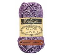 Scheepjes Stone Washed 811 Deep Amethyst Premium Wolle 50g für melierte Lieblingsstücke sanfte Farbnuancen und kreative Handarbeiten mit mySearose Label