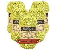 Scheepjes Stone Washed 812 Lemon Quartz Premium Wolle 5 x 50g für melierte Lieblingsstücke sanfte Farbnuancen und kreative Handarbeiten mit mySearose Label