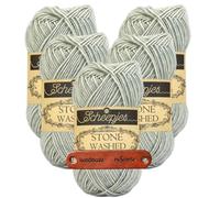 Scheepjes Stone Washed 814 Crystal Quartz Premium Wolle 5 x 50g für melierte Lieblingsstücke sanfte Farbnuancen und kreative Handarbeiten mit mySearose Label