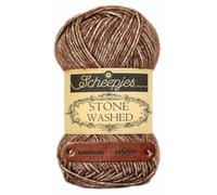 Scheepjes Stone Washed 822 Brown Agate Premium Wolle 50g für melierte Lieblingsstücke sanfte Farbnuancen und kreative Handarbeiten mit mySearose Label
