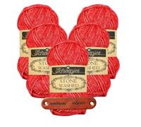 Scheepjes Stone Washed 823 Carnelian Premium Wolle 5 x 50g für melierte Lieblingsstücke sanfte Farbnuancen und kreative Handarbeiten mit mySearose Label
