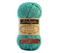 Scheepjes Stone Washed 824 Turquoise Premium Wolle 50g für melierte Lieblingsstücke sanfte Farbnuancen und kreative Handarbeiten mit mySearose Label