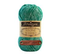 Scheepjes Stone Washed 825 Malachite Premium Wolle 50g für melierte Lieblingsstücke sanfte Farbnuancen und kreative Handarbeiten mit mySearose Label