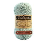 Scheepjes Stone Washed 828 Larimar Premium Wolle 50g für melierte Lieblingsstücke sanfte Farbnuancen und kreative Handarbeiten mit mySearose Label