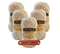 Scheepjes Stone Washed 831 Axinite Premium Wolle 5 x 50g für melierte Lieblingsstücke sanfte Farbnuancen und kreative Handarbeiten mit mySearose Label