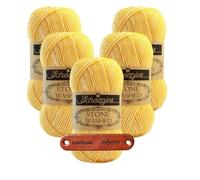 Scheepjes Stone Washed 833 Beryl Premium Wolle 5 x 50g für melierte Lieblingsstücke sanfte Farbnuancen und kreative Handarbeiten mit mySearose Label