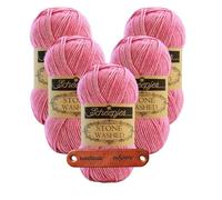 Scheepjes Stone Washed 836 Tourmaline Premium Wolle 5 x 50g für melierte Lieblingsstücke sanfte Farbnuancen und kreative Handarbeiten mit mySearose Label