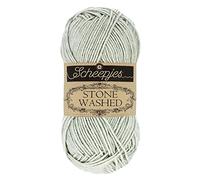 Scheepjes Stone Washed Baumwollmix-Garn 1 x 50 g - Farbe 814 Kristallquarz (Grau)