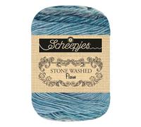Scheepjes Stone Washed Flow 1x65g - 05 Calm, Blau und Beige Garn zum Häkeln und Stricken