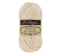Scheepjes Stone Washed Garn 1 x 50 g - 831 Axinite Braun, Baumwoll-Acryl-Mischung für Häkeln und Stricken