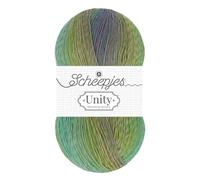 Scheepjes Unity 100g - 965 Filzknopf, Blaue und Gelbe Wolle für Strick- und Häkelprojekte