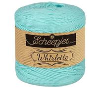 Scheepjes Whirlette Baumwollmischgarn Fb. 866 bubble, Sommerwolle zum Stricken und Häkeln, Babywolle türkis, 100g