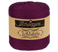 Scheepjes Whirlette | Baumwollgarn lila beere, Baumwollmischgarn einfarbig uni zum Stricken und Häkeln | (874 Pomegranate)