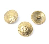 Scheibenknopf 2cm Florales Motiv Messing