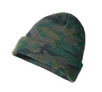 Scheibler Winter-Mütze Herren - Moderne Strick-Beanie im Camouflage Style Mit Krempe - Wärmende Arbeitsmütze Maschinenwaschbar - Anthrazit-Oliv