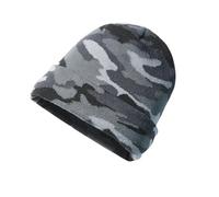 Scheibler Winter-Mütze Herren - Moderne Strick-Beanie im Camouflage Style Mit Krempe - Wärmende Arbeitsmütze Maschinenwaschbar - Anthrazit-Grau