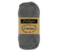 Scheepjes Catona - Hilo de algodón, 501 antracita, 1 x 25 g