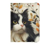 Schicke norwegische Reisepasshülle aus weißem Leder, dekorativ, Motiv: Katze, Brieftasche, Impfkartenhalter, Reisepasshülle, ultradünn, Schicke norwegische Katze, Weiß, 1 size