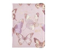 Schicke Reisepass- und Impfkarten-Brieftasche, rotgoldene Schmetterlinge, Kombi, Reisedokumente, Brieftasche, Reisepasshülle für Reisen, unverzichtbar, wasserdicht