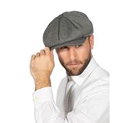 Schiebermütze 20er Jahre Fischgrät-Muster Schwarz-Weiß Ballonmütze Gatsby Schirmmütze