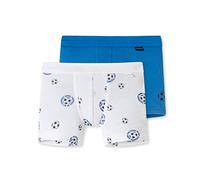 Schiesser 173127 Fine RIPP Pants 2er Pack fußball blau-weiß 128