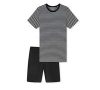Schiesser Schlafanzug STRIPES 2-teilig kurz in schwarz, Gr. 164, junge