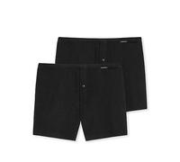 SCHIESSER Herren Boxershorts, 2er Pack - Jersey Shorts, Baumwolle, einfarbig Schwarz 2XL