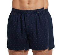 Schiesser 2-er Set Boxershorts Dunkelblau & Gemustert