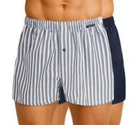 Schiesser 2-er Set Boxershorts Dunkelblau & Grau kariert