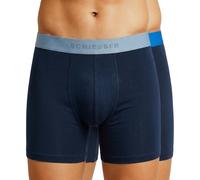 Schiesser 2-er Set Long Shorts Dunkelblau mit verschiedenfarbigem Webbund